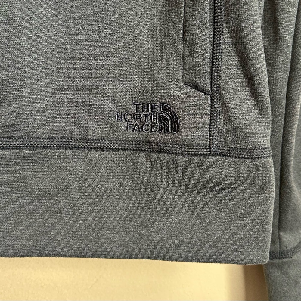 North Face Gray Funnel Neck Hoodie Pullover Sweatshirt Women’s Size Medium - Picture 7 of 15